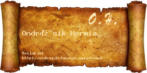 Ondrásik Hermia névjegykártya